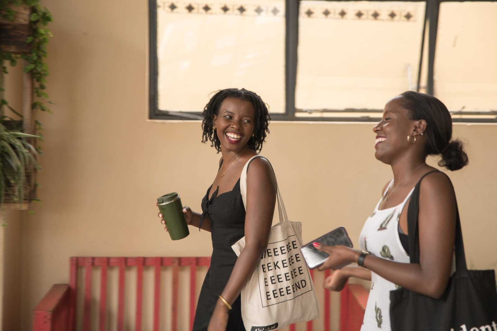 Two women enjoying a Gathernow Coffee moment together